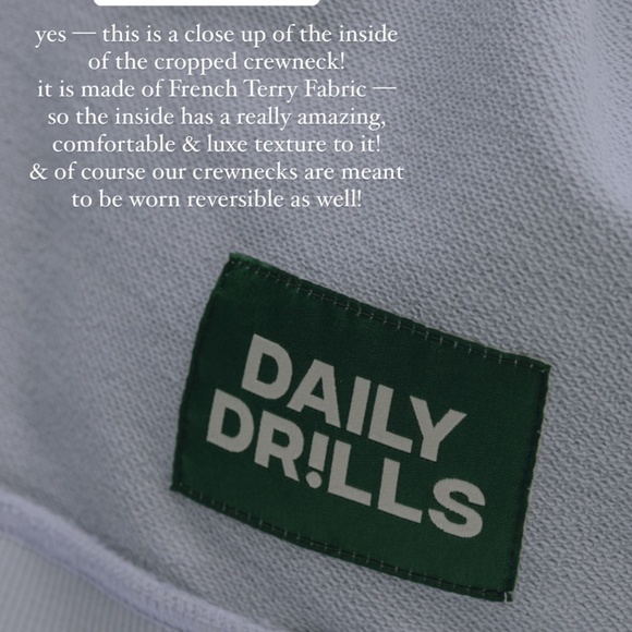 Daily Drills  SET- cropped crew & joggers in MIST M/L - Picture 3 of 12